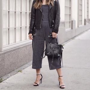 Madison & Berkeley Striped Cutout Jumpsuit